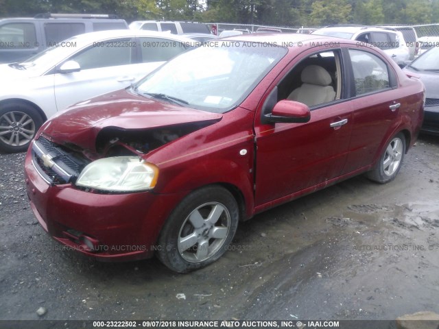 KL1TG56658B006093 - 2008 CHEVROLET AVEO LT RED photo 2