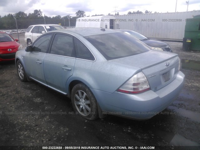 1FAHP24W68G149210 - 2008 FORD TAURUS SEL Light Blue photo 3