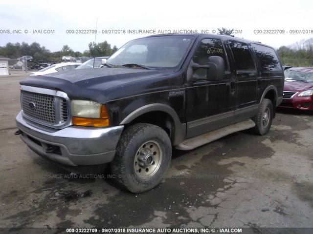 1FMNU43S7YEE00632 - 2000 FORD EXCURSION LIMITED BLACK photo 2