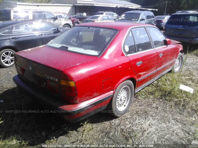 WBAHD2311K2094403 - 1989 BMW 535 I AUTOMATIC RED photo 4