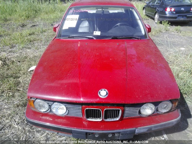 WBAHD2311K2094403 - 1989 BMW 535 I AUTOMATIC RED photo 6