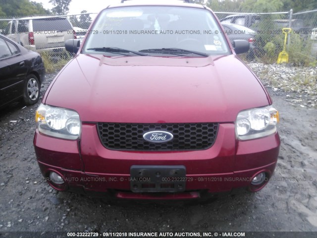 1FMCU94165KB05724 - 2005 FORD ESCAPE LIMITED RED photo 6