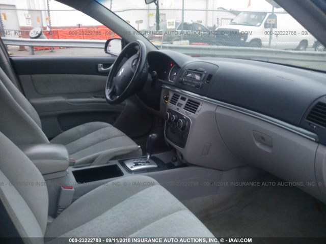 5NPEU46F36H065739 - 2006 HYUNDAI SONATA GLS/LX BLUE photo 5