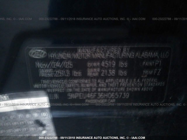 5NPEU46F36H065739 - 2006 HYUNDAI SONATA GLS/LX BLUE photo 9