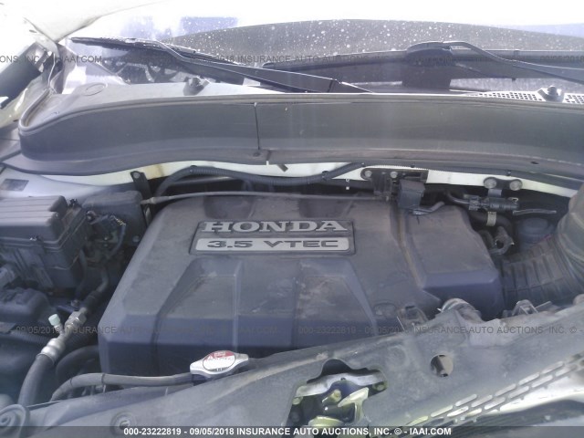 2HJYK16578H529227 - 2008 HONDA RIDGELINE RTL WHITE photo 10