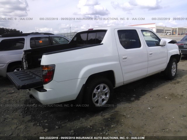 2HJYK16578H529227 - 2008 HONDA RIDGELINE RTL WHITE photo 4