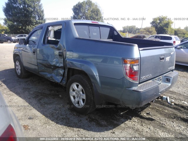 2HJYK16217H547758 - 2007 HONDA RIDGELINE RT BLUE photo 3