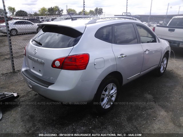 JN8AS5MT5DW523473 - 2013 NISSAN ROGUE S/SV SILVER photo 4