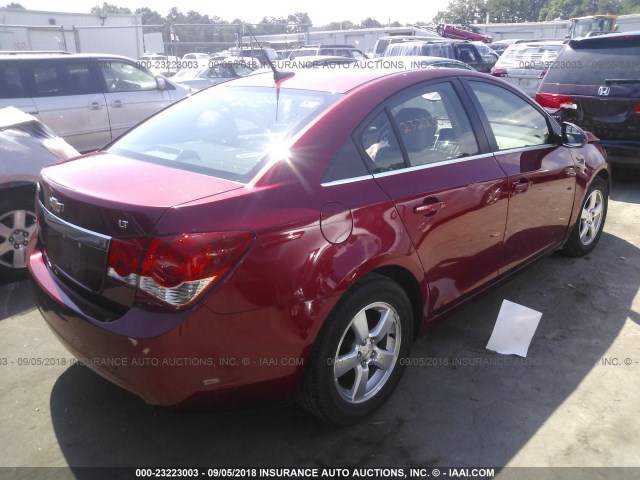 1G1PF5S94B7266033 - 2011 CHEVROLET CRUZE LT BURGUNDY photo 4