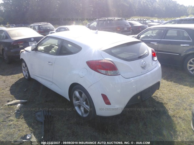 KMHTC6AD8EU207787 - 2014 HYUNDAI VELOSTER WHITE photo 3