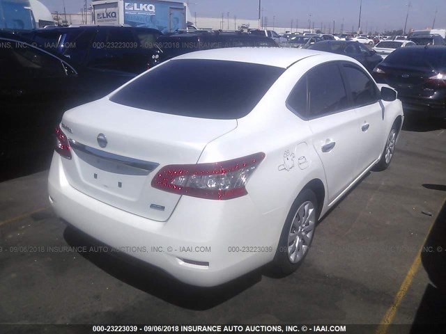 3N1AB7AP6EL627270 - 2014 NISSAN SENTRA S/SV/SR/SL WHITE photo 4