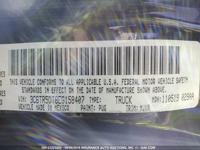 3C6TR5DT8EG158407 - 2014 RAM 2500 SLT BROWN photo 9