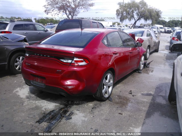 1C3CDFCB7DD326852 - 2013 DODGE DART LIMITED/R/T RED photo 4