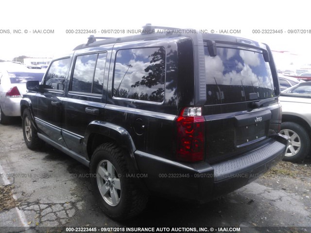 1J8HH48N86C253795 - 2006 JEEP COMMANDER BLACK photo 3
