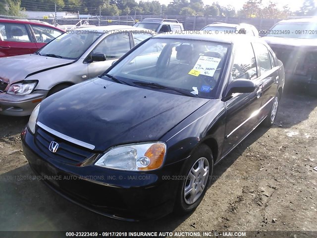 2HGES15551H615474 - 2001 HONDA CIVIC LX BLACK photo 2