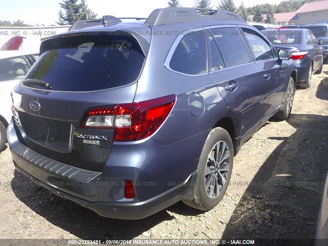 4S4BSANC4H3328264 - 2017 SUBARU OUTBACK 2.5I LIMITED BLUE photo 4