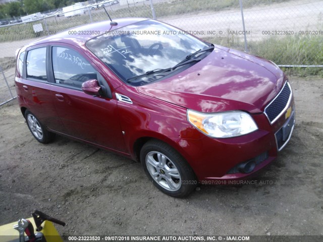 KL1TD66E39B651879 - 2009 CHEVROLET AVEO LS/LT RED photo 1