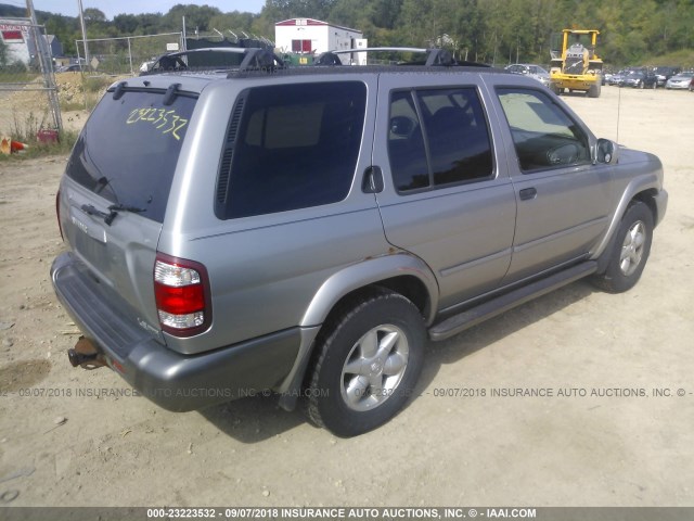 JN8DR09Y81W589477 - 2001 NISSAN PATHFINDER LE/SE/XE SILVER photo 4