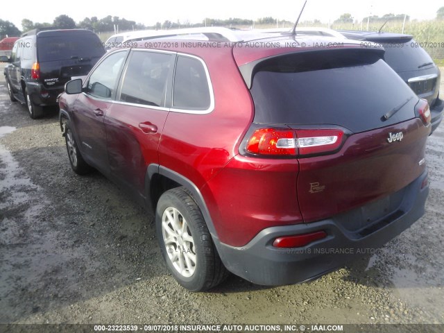 1C4PJLCB6EW275130 - 2014 JEEP CHEROKEE LATITUDE RED photo 3