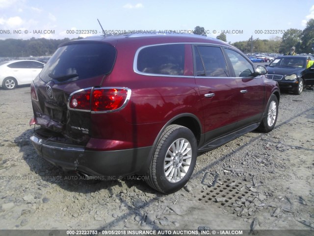 5GAER23D79J195643 - 2009 BUICK ENCLAVE CXL RED photo 4