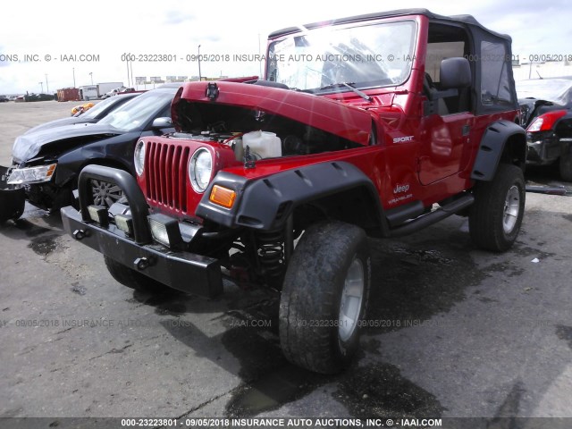 1J4FA49S33P331535 - 2003 JEEP WRANGLER / TJ SPORT RED photo 2