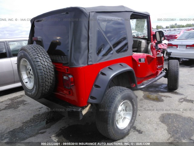 1J4FA49S33P331535 - 2003 JEEP WRANGLER / TJ SPORT RED photo 4