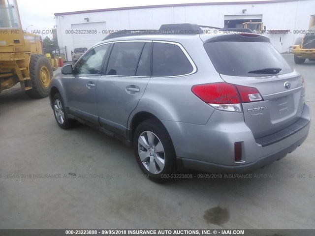 4S4BRBFC0B3327555 - 2011 SUBARU OUTBACK 2.5I PREMIUM GRAY photo 3