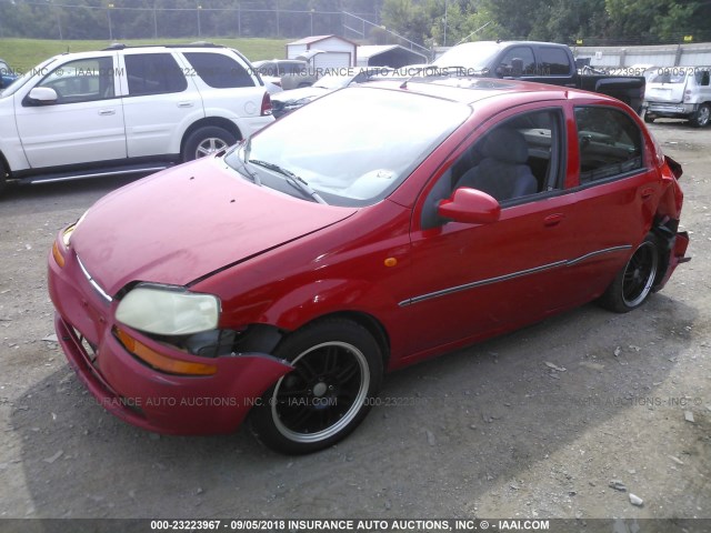 KL1TD52684B198036 - 2004 CHEVROLET AVEO RED photo 2