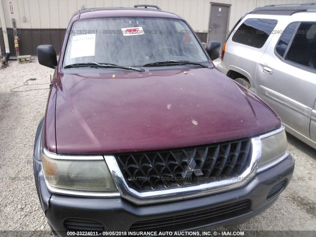 JA4MT31R42P006055 - 2002 MITSUBISHI MONTERO SPORT XLS BURGUNDY photo 6