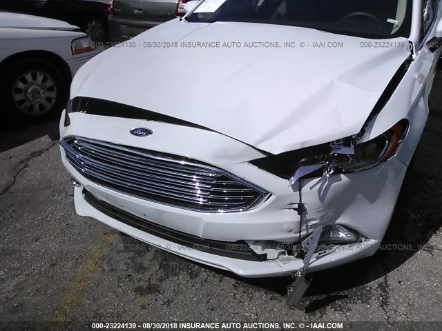 3FA6P0LU4JR248537 - 2018 FORD FUSION SE HYBRID WHITE photo 6