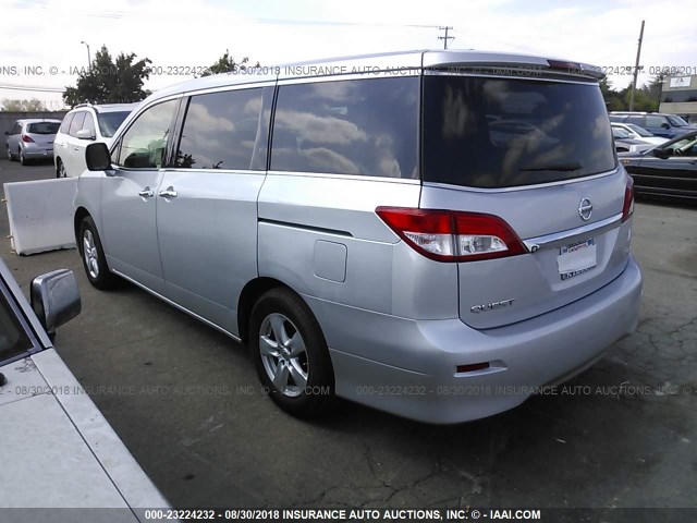 JN8AE2KP1D9065473 - 2013 NISSAN QUEST S/SV/SL/LE SILVER photo 3