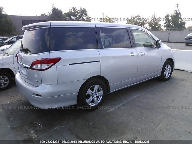 JN8AE2KP1D9065473 - 2013 NISSAN QUEST S/SV/SL/LE SILVER photo 4