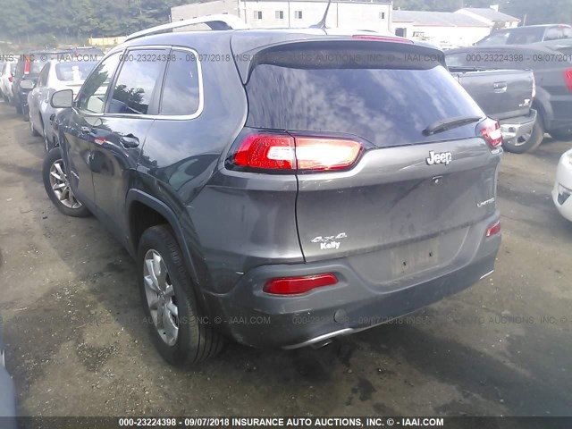 1C4PJMDB1EW173612 - 2014 JEEP CHEROKEE LIMITED GRAY photo 3