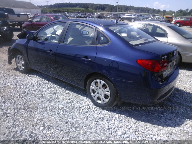 KMHDU46D29U792337 - 2009 HYUNDAI ELANTRA GLS/SE BLUE photo 3