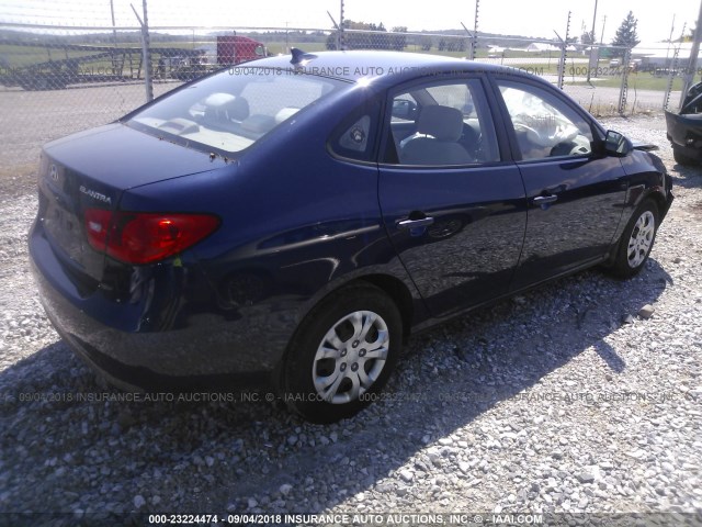 KMHDU46D29U792337 - 2009 HYUNDAI ELANTRA GLS/SE BLUE photo 4