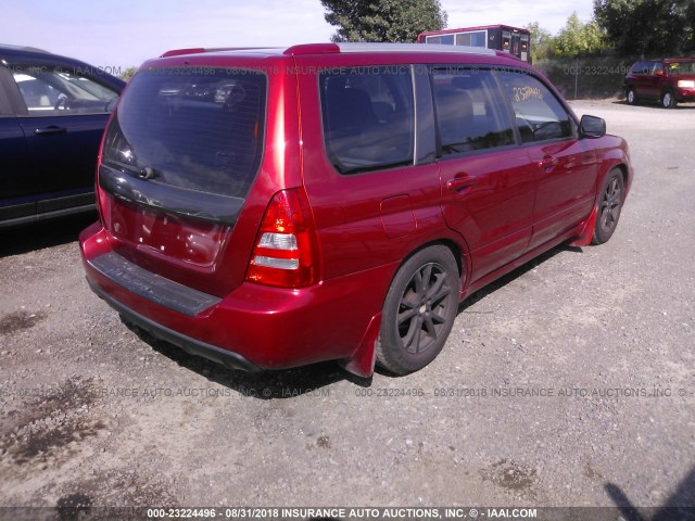 JF1SG69655H718558 - 2005 SUBARU FORESTER 2.5XT RED photo 4