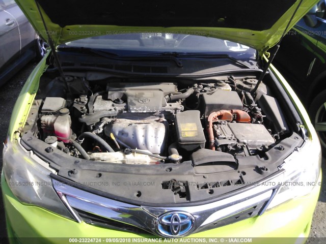 4T1BD1FK4DU071885 - 2013 TOYOTA CAMRY HYBRID/LE/XLE 绿色 照片 10