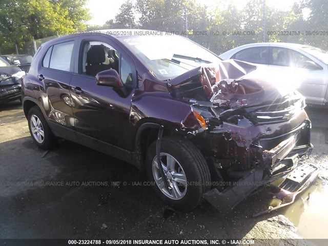 3GNCJNSB6HL223347 - 2017 CHEVROLET TRAX LS RED photo 1