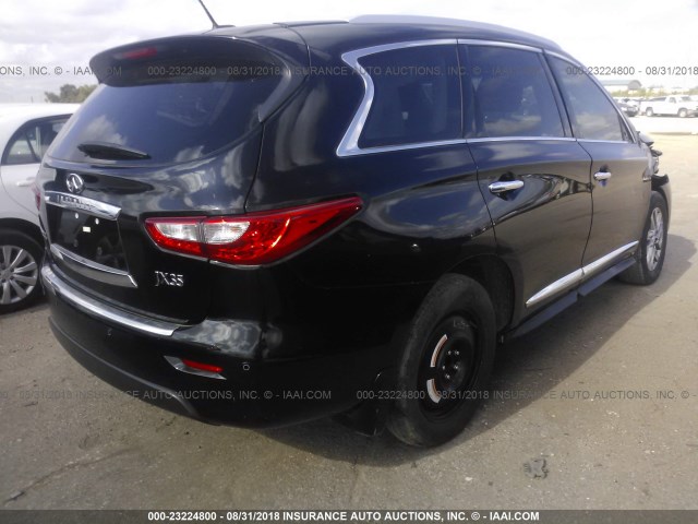 5N1AL0MN6DC340870 - 2013 INFINITI JX35 BLACK photo 4