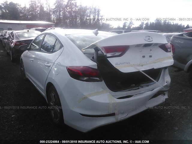 5NPD84LF6JH326701 - 2018 HYUNDAI ELANTRA SEL/VALUE/LIMITED WHITE photo 3