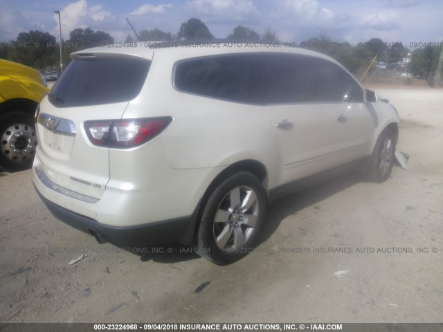 1GNKRJKD8EJ214229 - 2014 CHEVROLET TRAVERSE LTZ WHITE photo 4