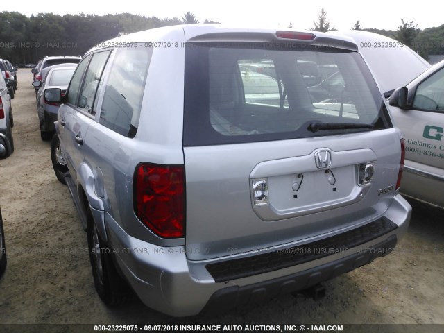 2HKYF18194H616941 - 2004 HONDA PILOT LX SILVER photo 3