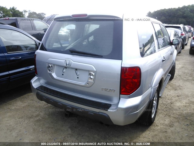 2HKYF18194H616941 - 2004 HONDA PILOT LX SILVER photo 4