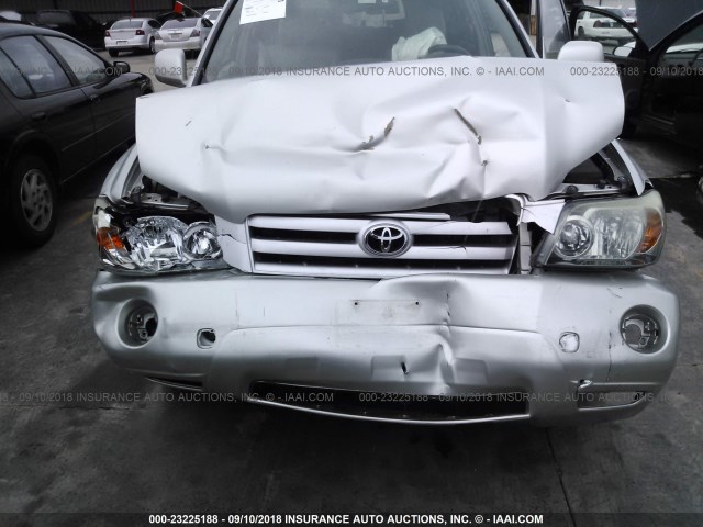 JTEEP21AX40007141 - 2004 TOYOTA HIGHLANDER SILVER photo 6