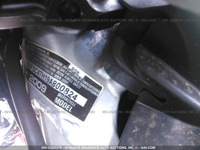 1HFSC47H19A800824 - 2009 HONDA GL1800 MAROON photo 10