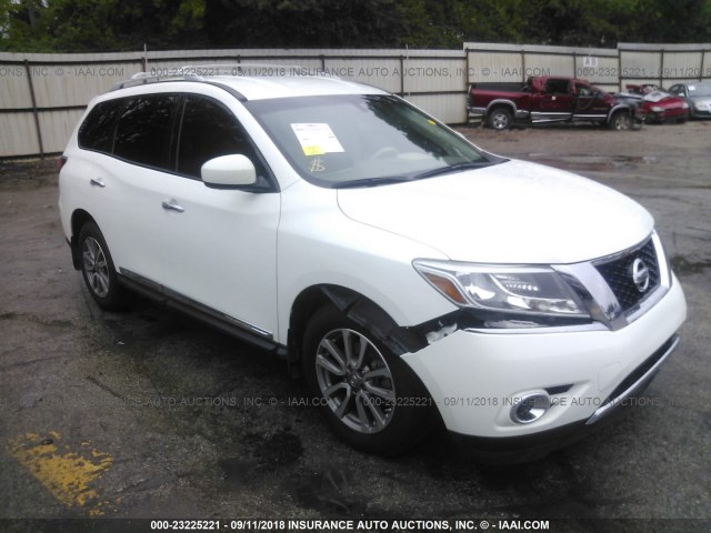 5N1AR2MM7EC667300 - 2014 NISSAN PATHFINDER S/SV/SL/PLATINUM WHITE photo 1