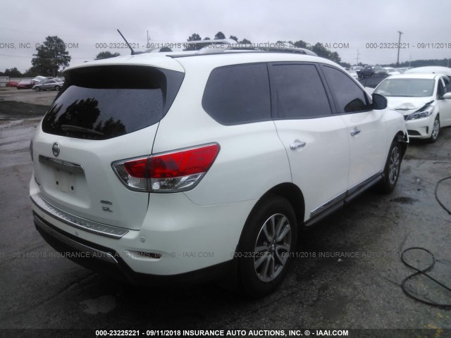 5N1AR2MM7EC667300 - 2014 NISSAN PATHFINDER S/SV/SL/PLATINUM WHITE photo 4