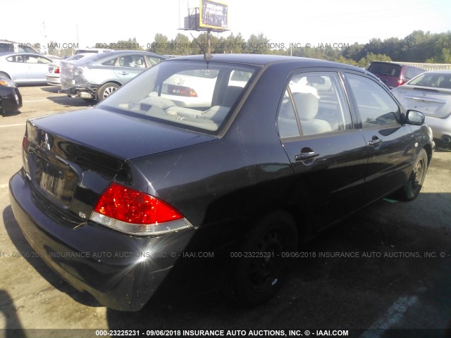 JA3AJ26E95U031939 - 2005 MITSUBISHI LANCER ES BLACK photo 4