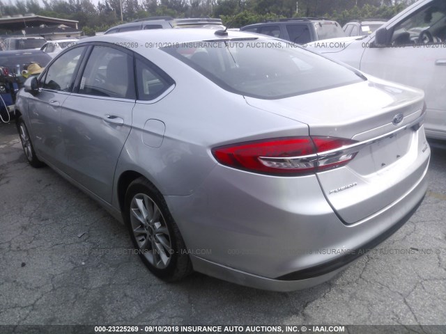 3FA6P0LU6HR357589 - 2017 FORD FUSION SE HYBRID SILVER photo 3