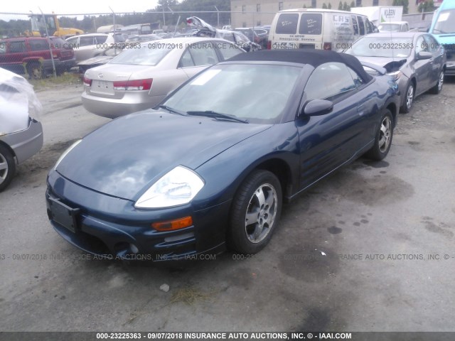 4A3AE45G54E067153 - 2004 MITSUBISHI ECLIPSE SPYDER GS BLUE photo 2